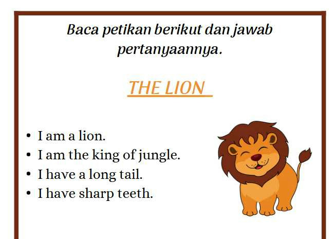 Worksheet Belajar Baca Bahasa Inggris Untuk Anak